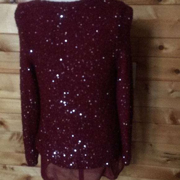 Maurice’s Dark Red Sparkly Sweater - Picture 2 of 5